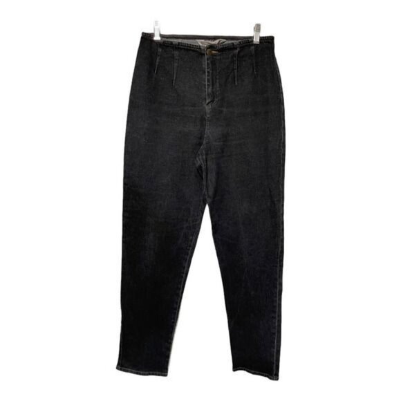 Vintage Hi Rise Black Denim Women's Mom Jeans Hollywood Waist Size 8 - Picture 1 of 5